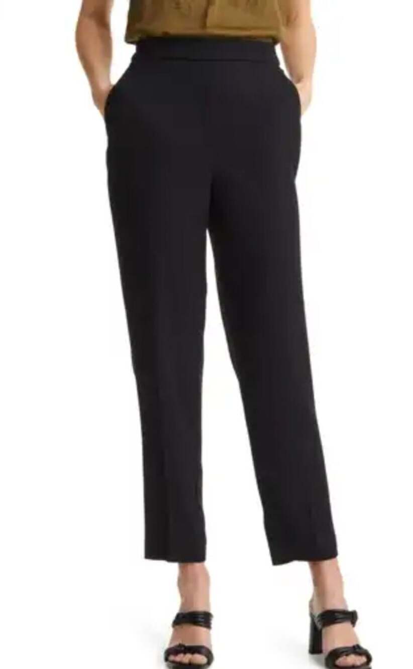 Nordstrom Everyday Womens Pants Medium Black High Rise Skinny Slit Ankle NWT